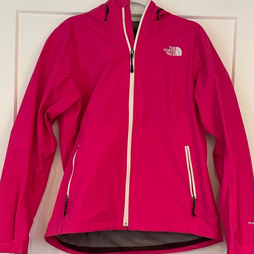 Pink north face jacket Womens L